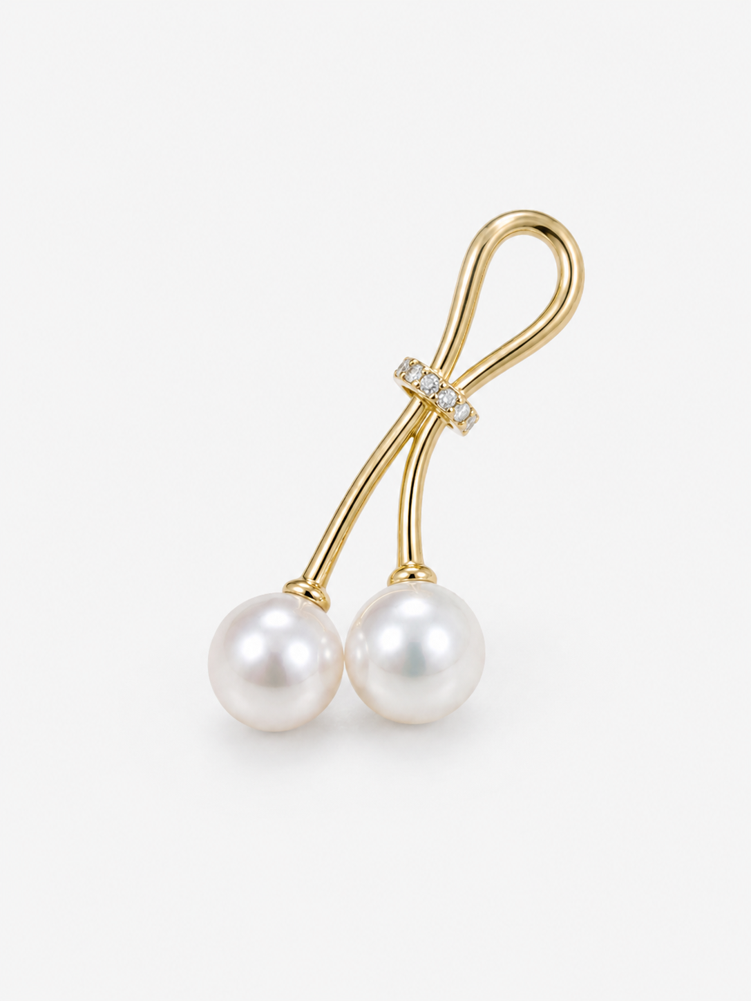 CHÉLIA Akoya Twin Pearl Pierced Earrings