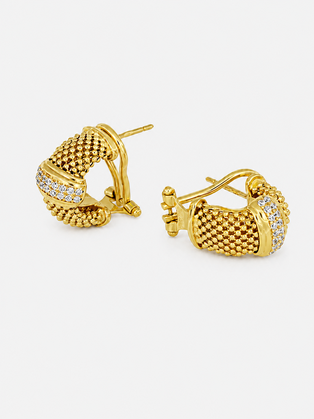 CHÉLIA MILANO Intreccio Pavé Hoop Earrings
